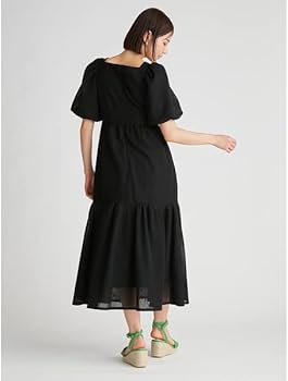 Amazon.co.jp: [セルフォード] スクエアネックフレアワンピース